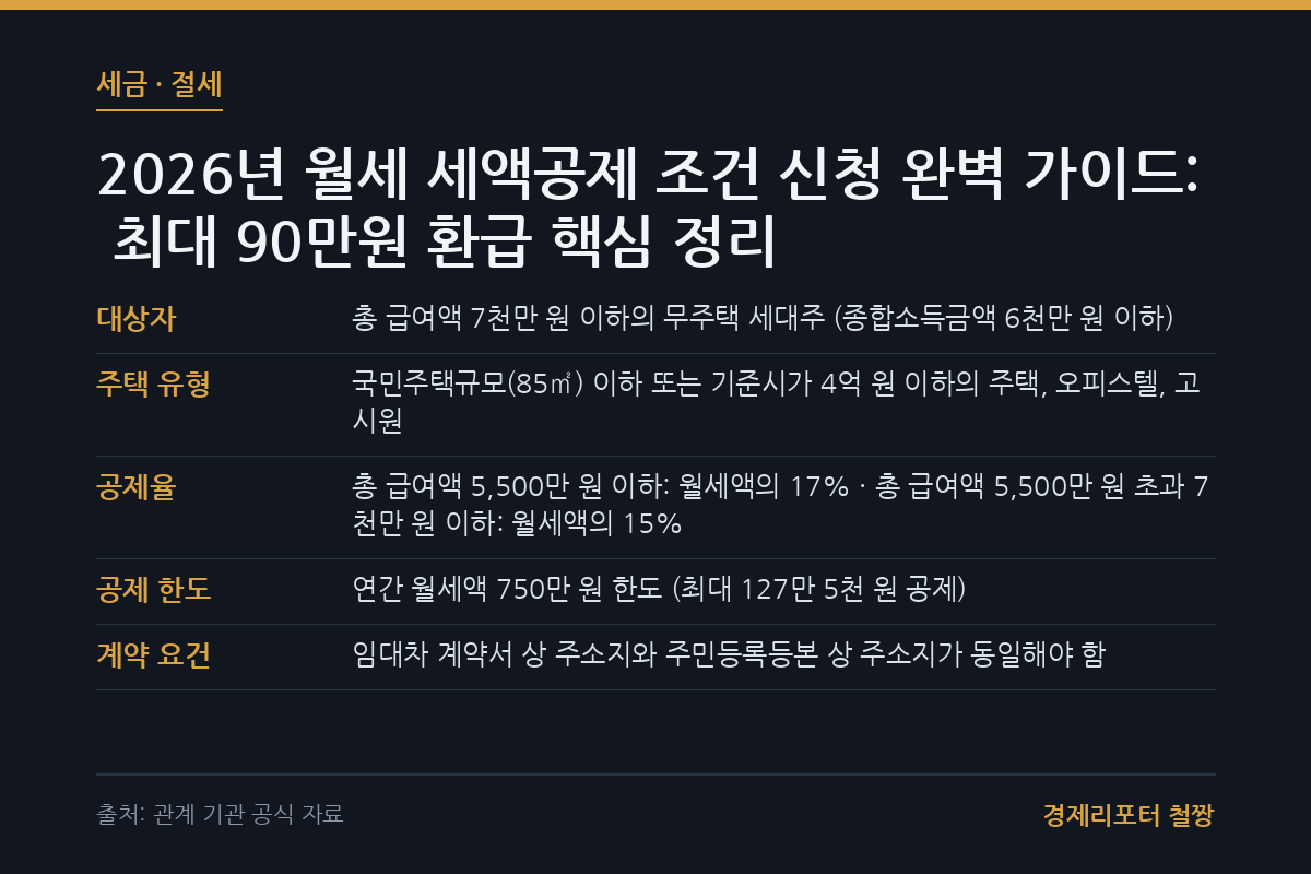 월세 세액공제 조건 신청 관련 이미지