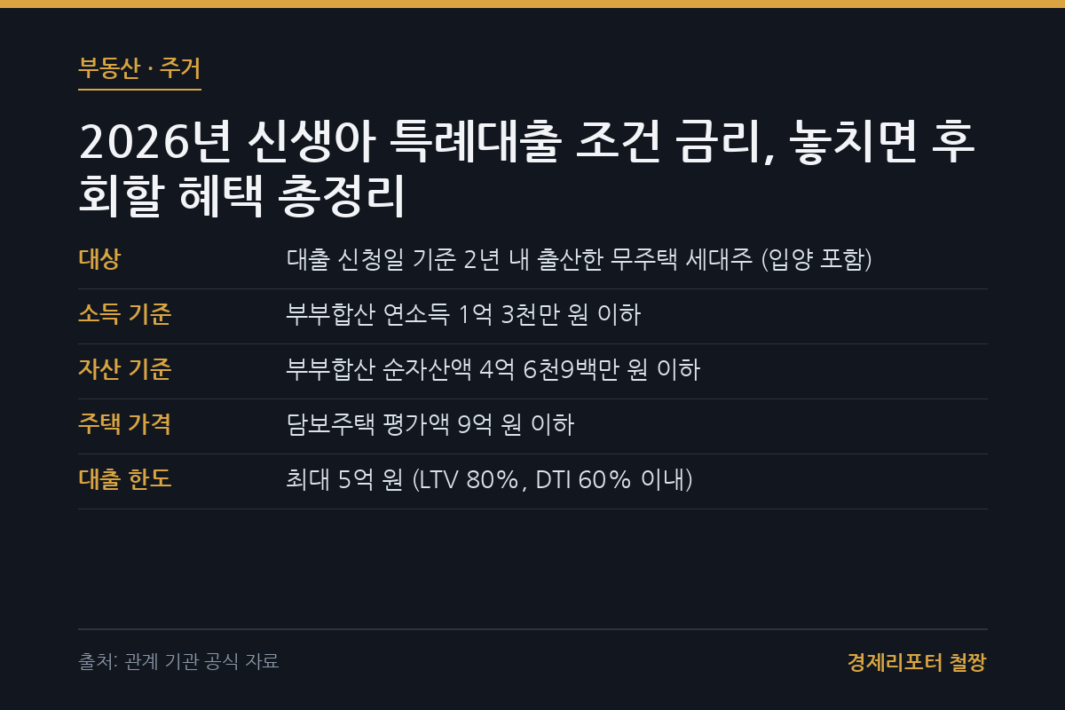 신생아 특례대출 조건 금리 관련 이미지