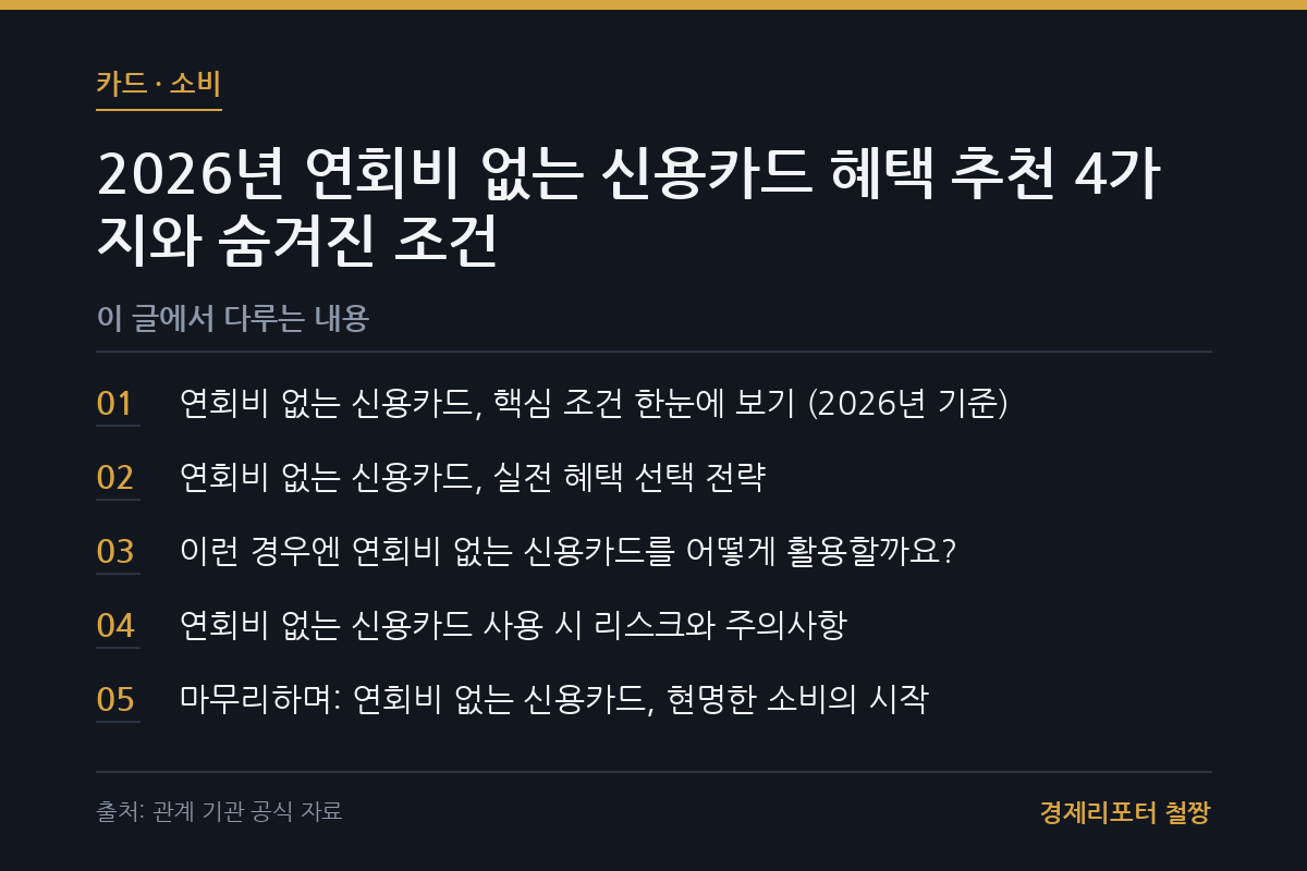 연회비 없는 신용카드 혜택 추천 관련 이미지