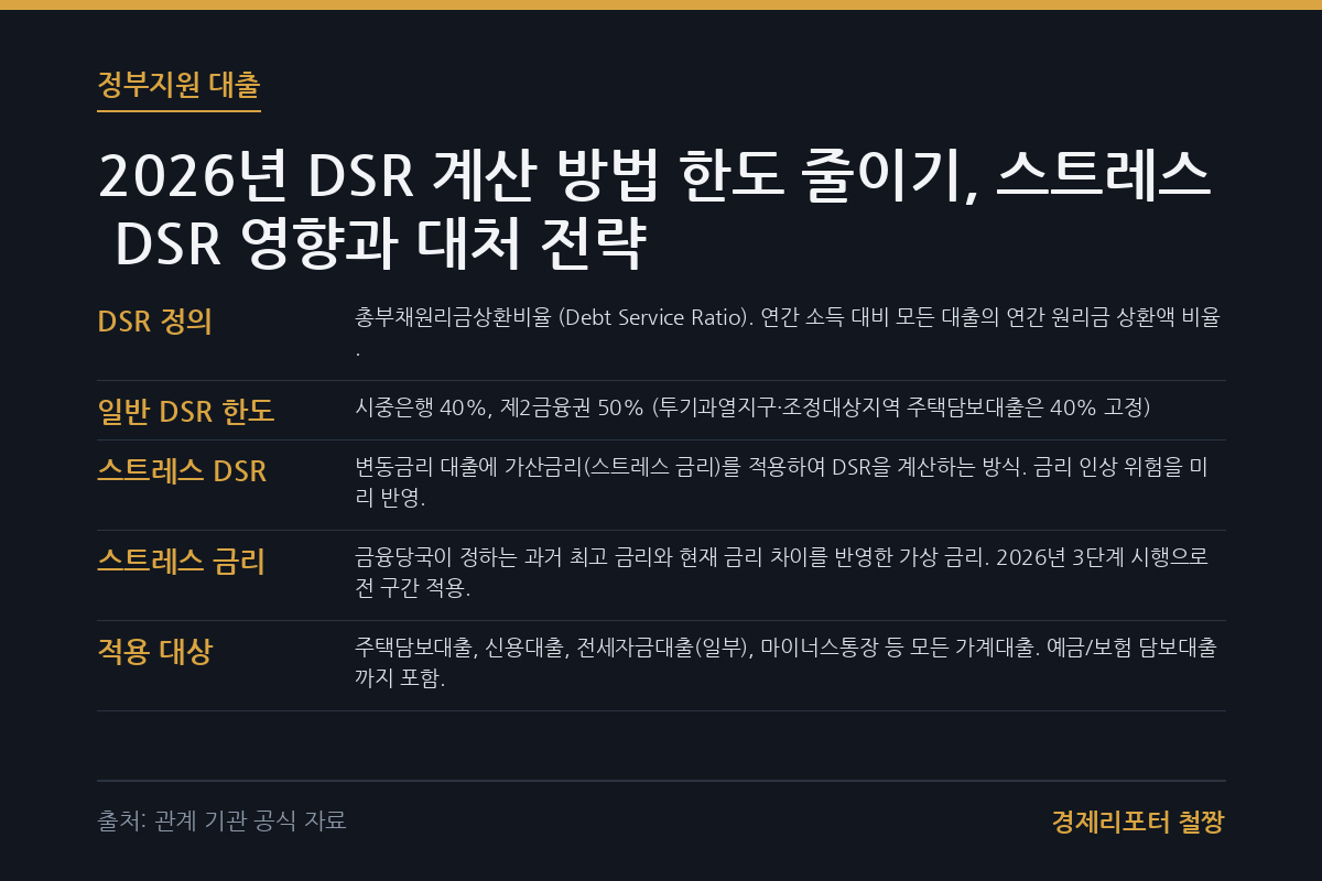 DSR 계산 방법 한도 줄이기 관련 이미지