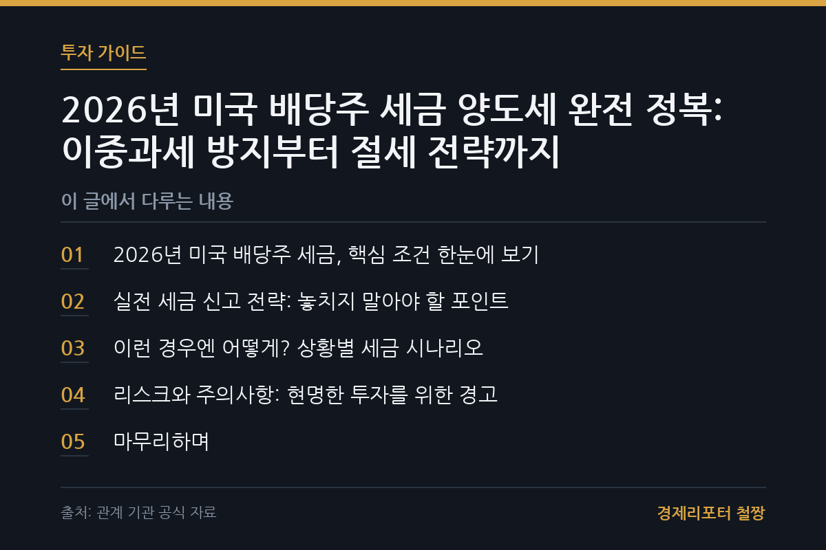 미국 배당주 세금 양도세 관련 이미지