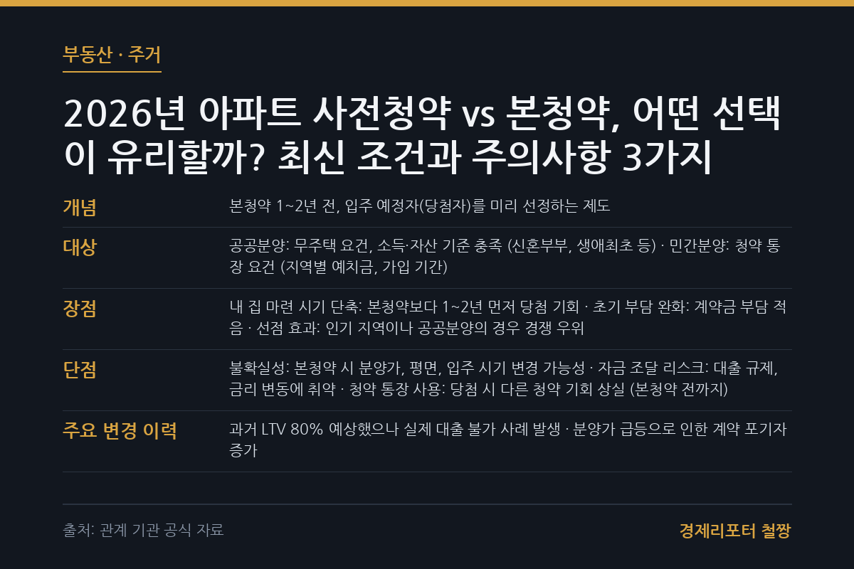 아파트 사전청약 vs 본청약 관련 이미지
