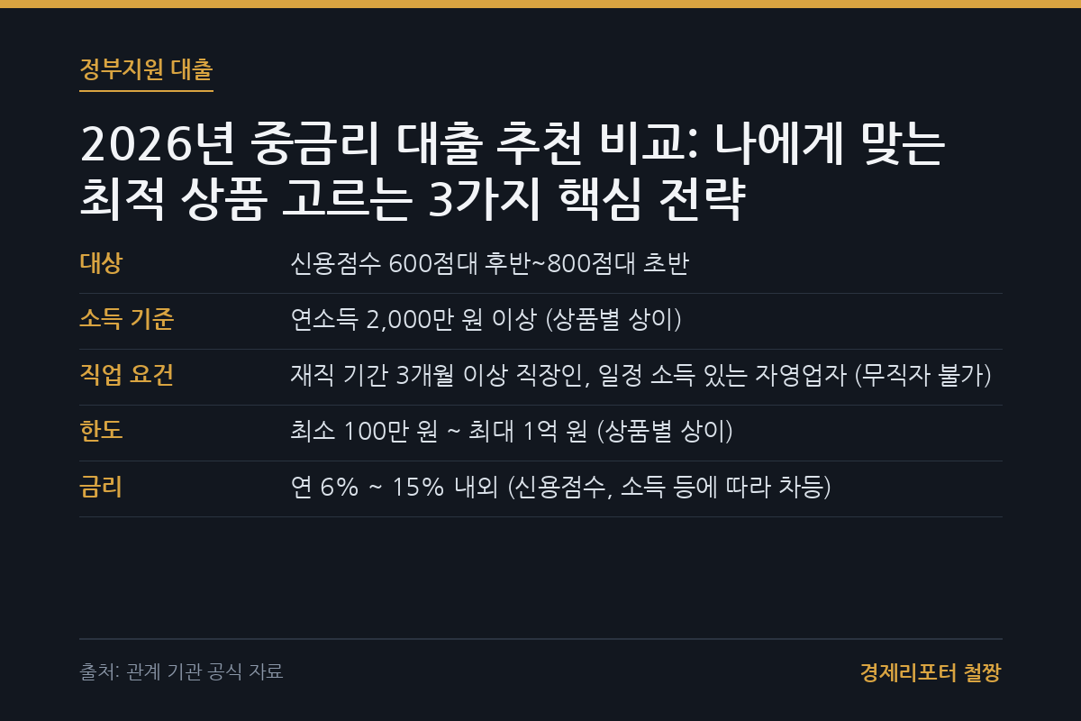 중금리 대출 추천 비교 관련 이미지