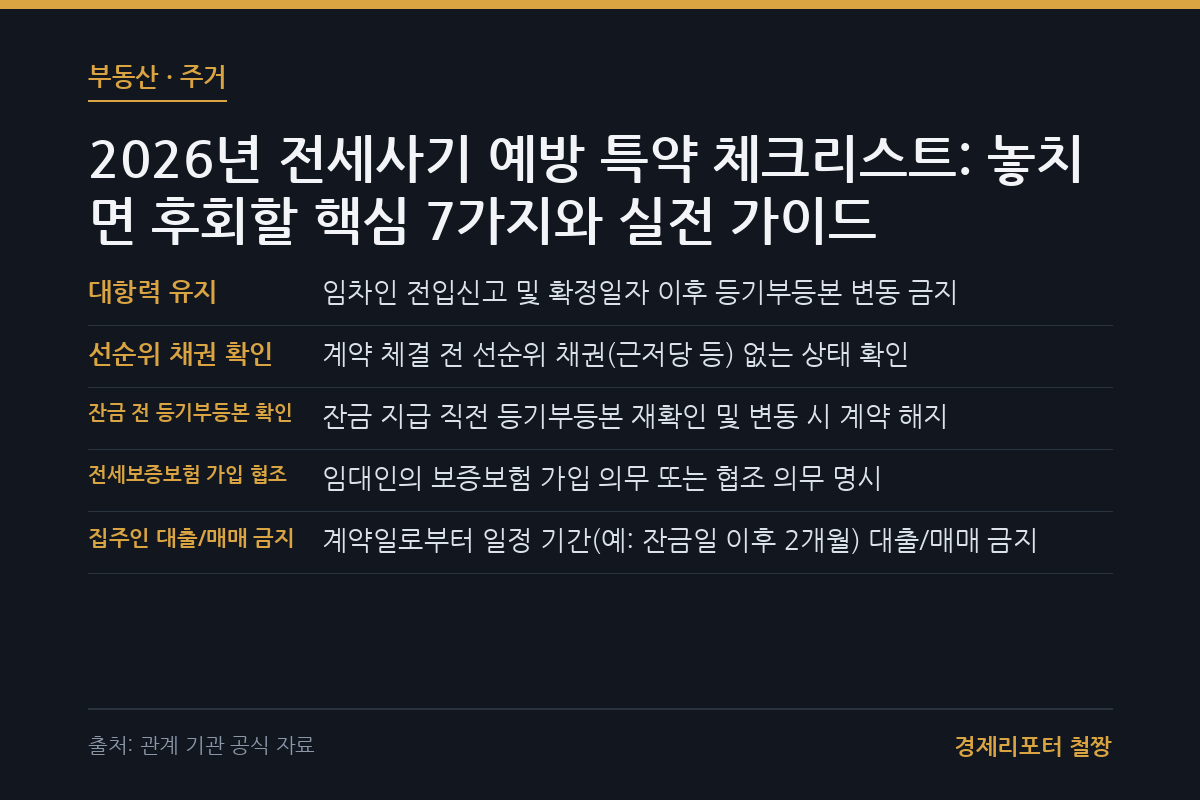 전세사기 예방 특약 체크리스트 관련 이미지