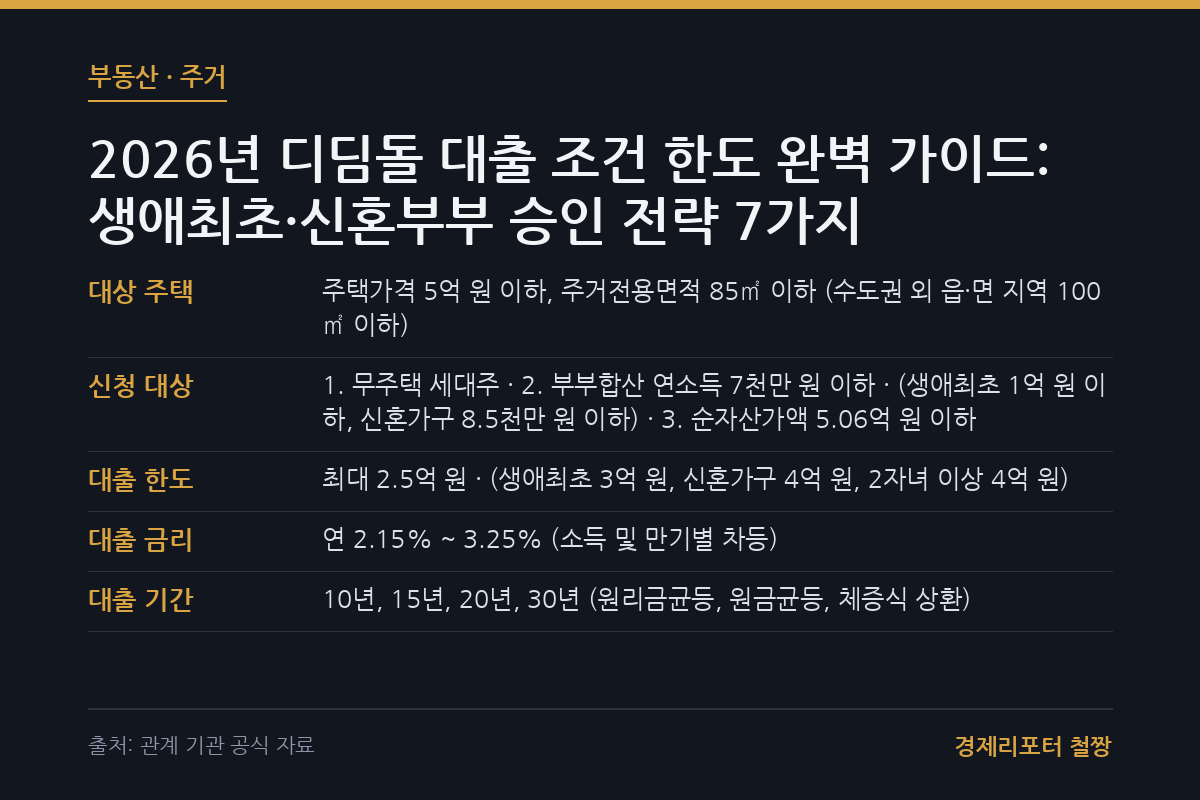 디딤돌 대출 조건 한도 관련 이미지